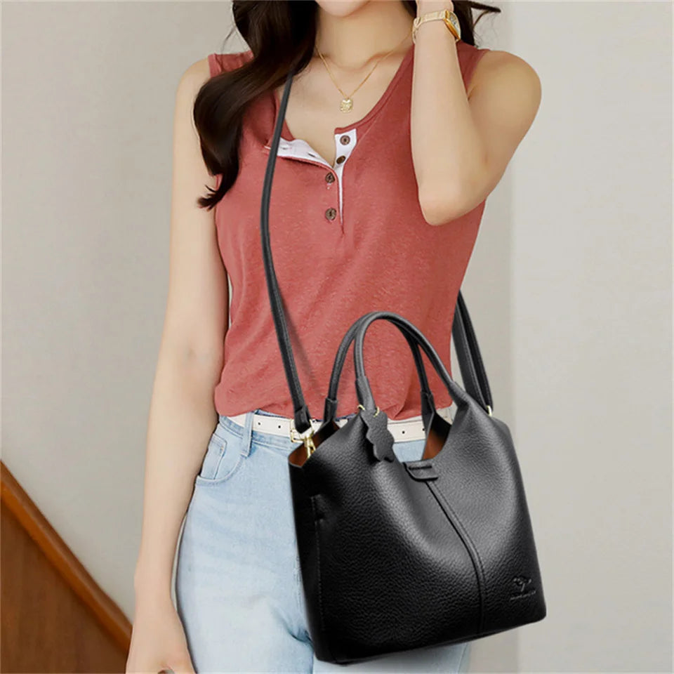 Handbag Soft Leather Microfiber Casual Tote Bag