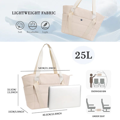 Quilted Puffy Tote for Everyday Travel and Shopping