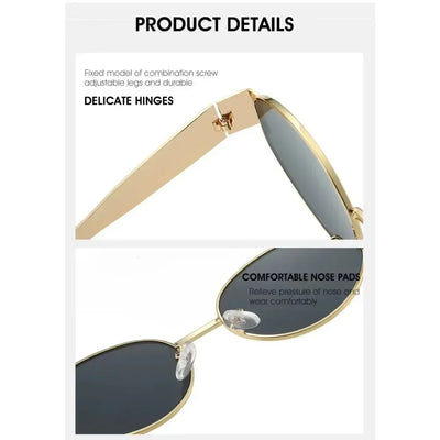 Oval Embrace Sunglasses with Refined Frame Design Line - WO2MEN