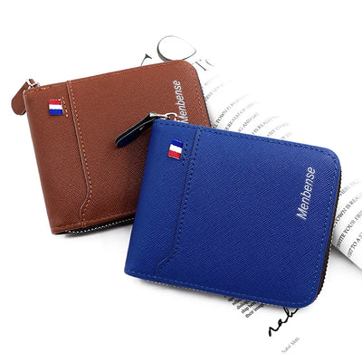 Wallet in Korean Style with Zipper and Coin Pocket - WO2MEN