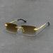 Sunglasses Rimless Rectangle with Ornate Temples - Lenses Colour 1