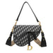 Monogram D Dual Bag Crossbody and Clutch Satchel Bag - Black