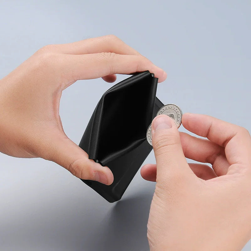 Wallet with Self Closing Coin Pocket