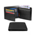 Slim RFID Blocking Wallet with Coin Pocket - Black