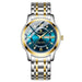 Watch Two Tone Bracelet Timepiece With Crystal Accents - Gold Blue