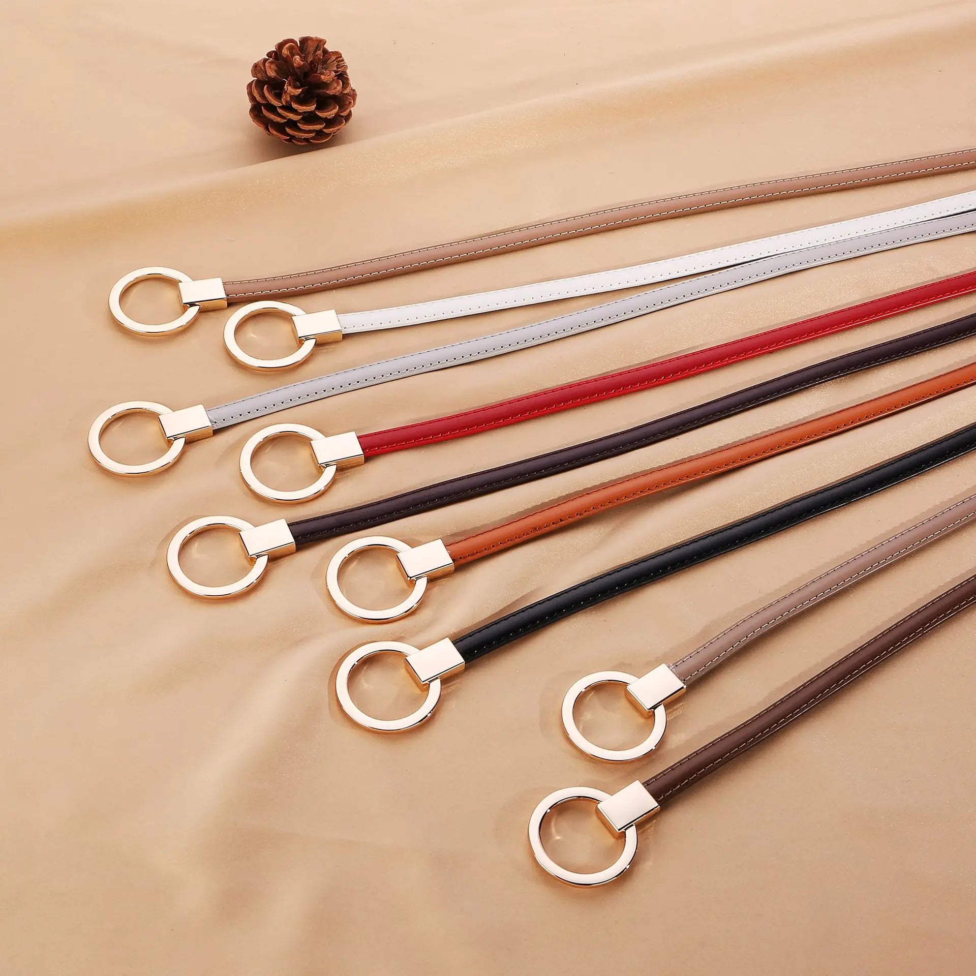 Minimalist Belt With Circular Ring Buckle For Everyday