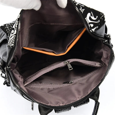 Backpack Rhombic Lattice Diamond Embellished Daybag - WO2MEN