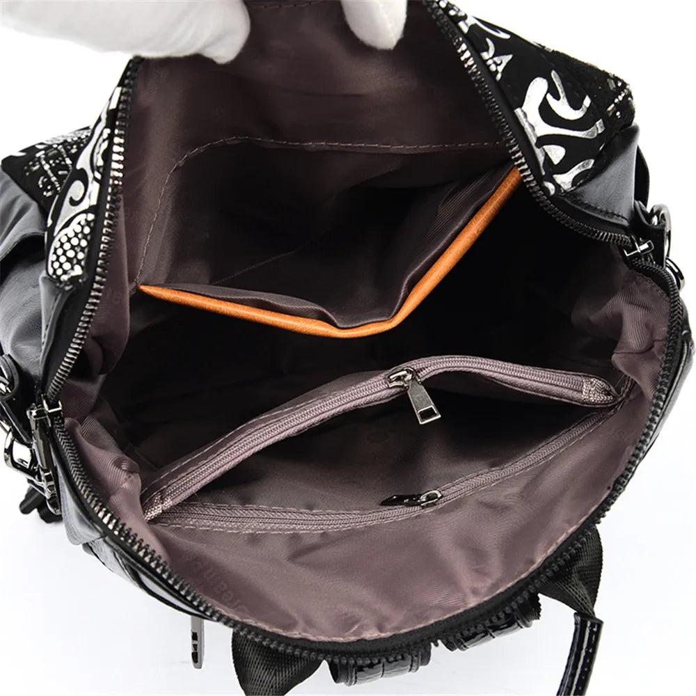 Backpack Rhombic Lattice Diamond Embellished Daybag - WO2MEN