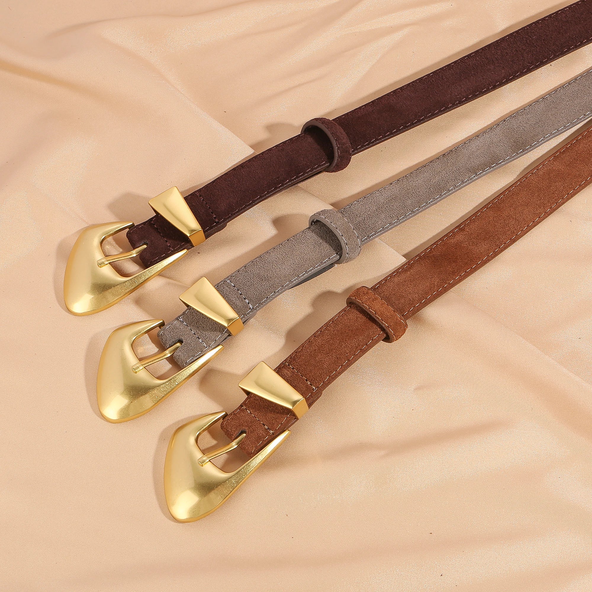 Belt Vintage Style with Gold Buckle