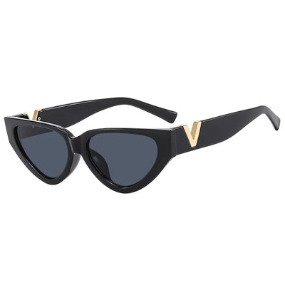 Cat Eye Sunglasses With V Accent Frame Everyday Style - WO2MEN
