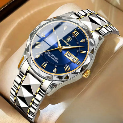 Watch with Luminous Dial and Day Date Window Elegance - WO2MEN