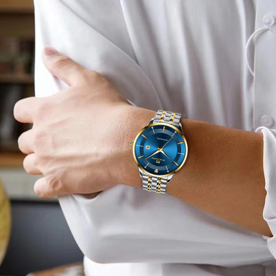 Watch Two Tone Dress Crystal Accents Premium Craft - WO2MEN