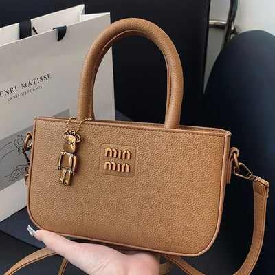 Minimal Square Crossbody Bag with Charm Accent Detail
