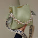 Shoulder Bag With Ribbon Chain Bucket Design For Daily - Green