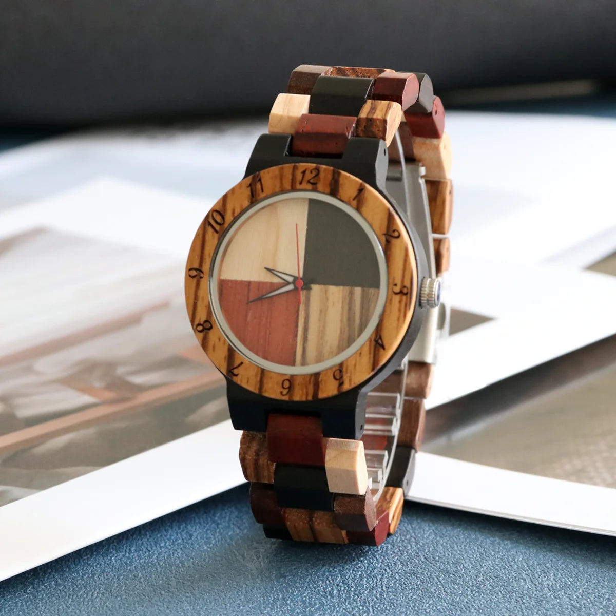 Woman Quartz Wristwatch Artisan Patchwork Dial