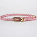 Braided Waist Belt with Classic Buckle Clasp Detail - Pink