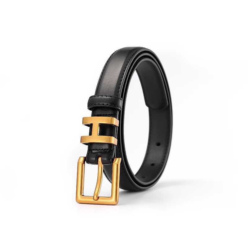 Belt with Square Buckle Adjustable for Trousers