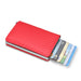 RFID Shield Cardholder Wallet for Slim Card Security - Carbon Red