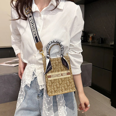 Monogram Mini Handbag with Dual Carry Straps Crossbody