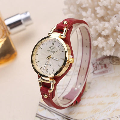 Women's Minimalist Quartz Timepiece Round Dial