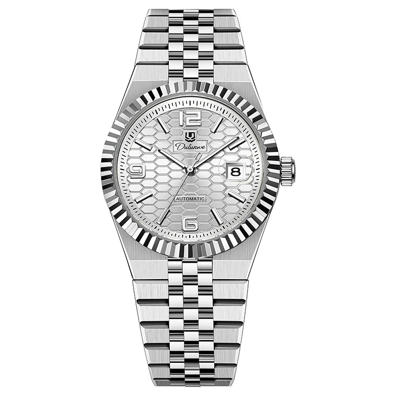 Wristwatch Automatic Calendar Honeycomb Pattern Dial