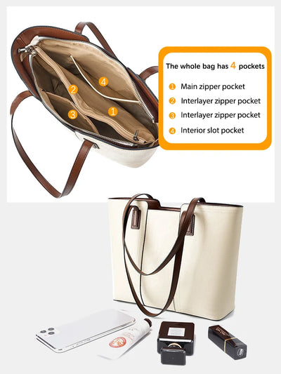 Refined Structured Day Tote for Office and Everyday Use