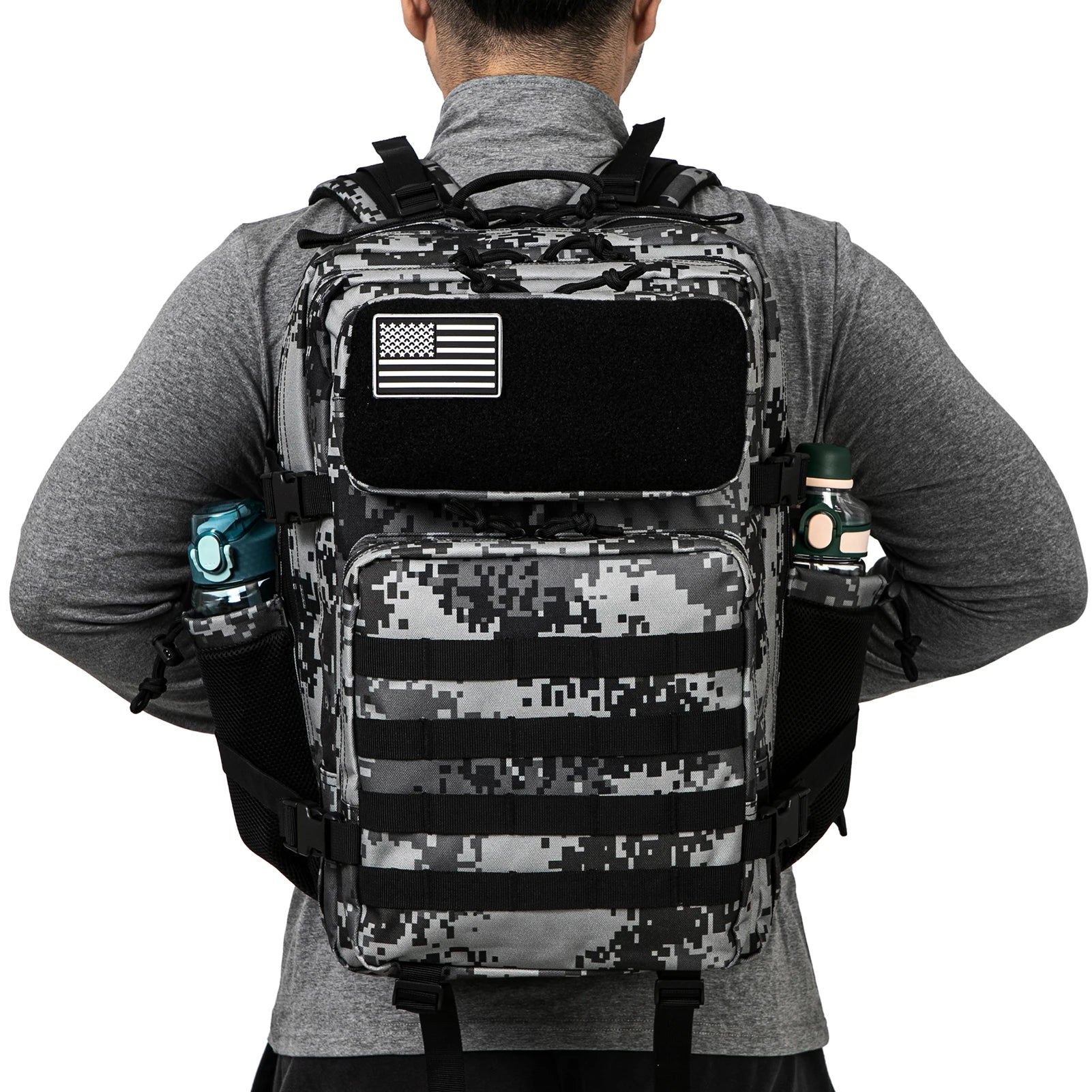 45L Molle Tactical Backpack with Water Bottle Pockets