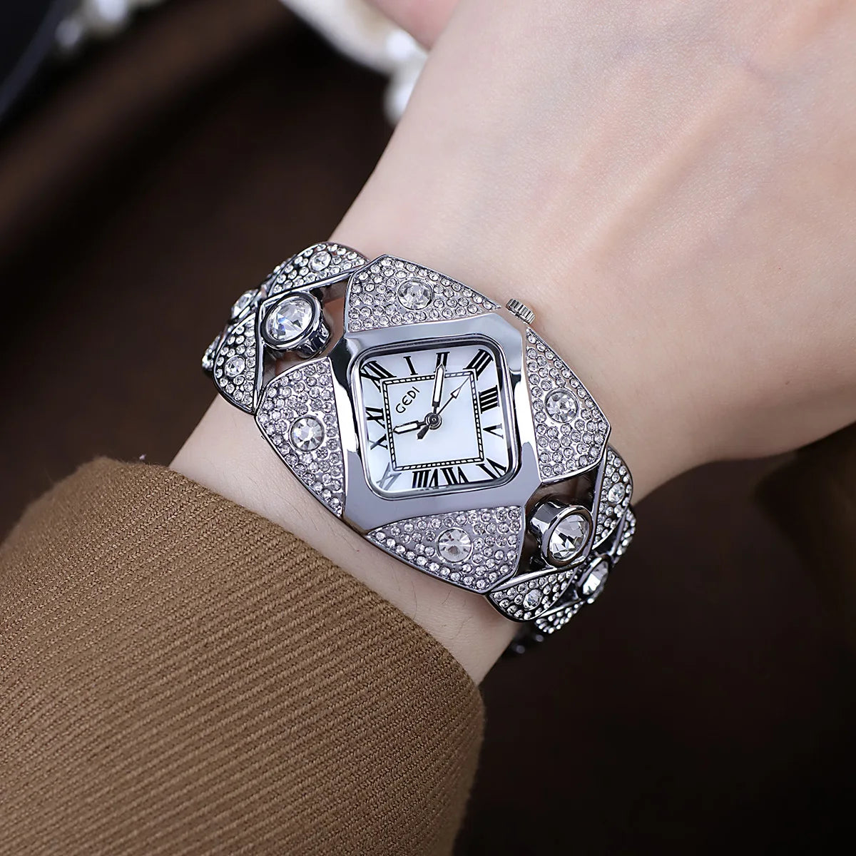 Luxury Ladies Watch Bracelet with Embellished Band