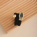 Serpentine Crystal Encrusted Timepiece With Double Wrap - Black