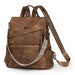 Backpack Large Capacity Tassel Accessory Included - Brown