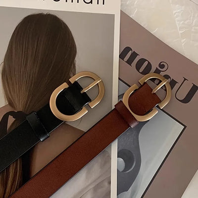 Belt with Double Ring Buckle for Everyday Wear