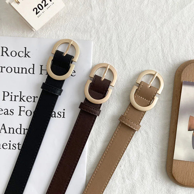 Women Belt with Simple Buckle for Jeans Fashion