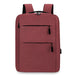 Multi Layer Zip Laptop Backpack for Travel and Work - Red