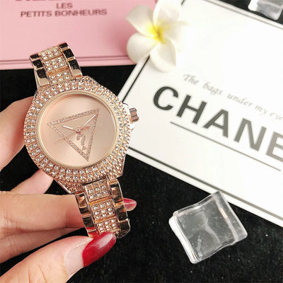 Halo Triangle Dial Watch With Sparkling Bezel Couture