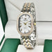 Oval Diamond Encrusted Watch with Roman Numeral Dial - Golden White