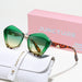 Cat Eye Gradient Sunglasses with Sculpted Frame Artisan - Green