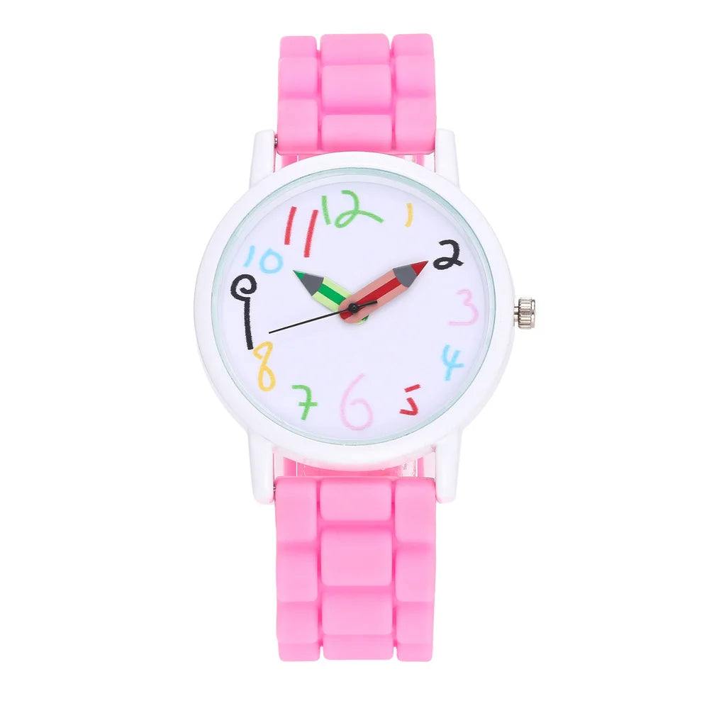Watch Pencil Design Digital Quartz Movement Everyday - Pink
