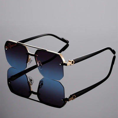 Sunglasses Oversized Semi Rimless Frame Signature Lux - WO2MEN