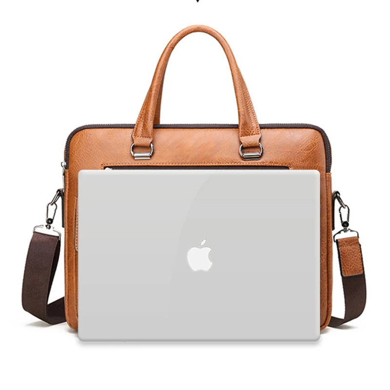 Business Briefcase Bag with Front Pockets for Laptop