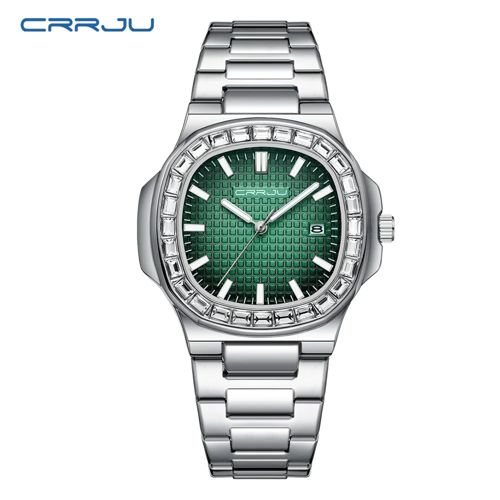 Diamond Bezel Timepiece With Luminous Dial Elegance