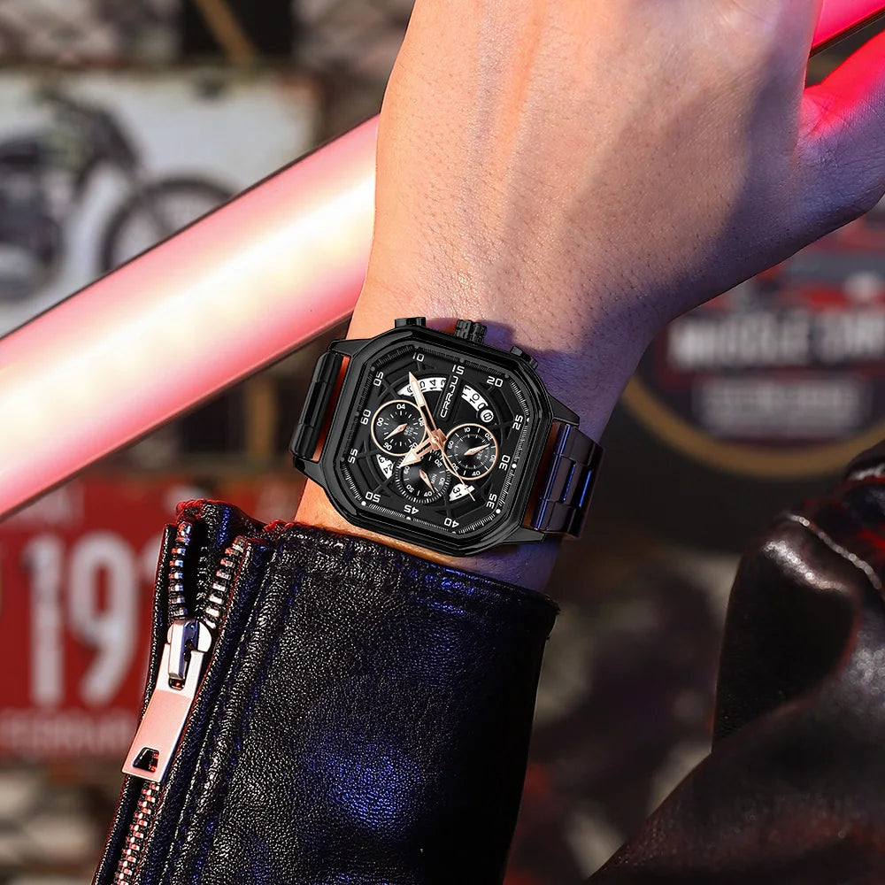 Contour Square Chronograph Timepiece With Subdials