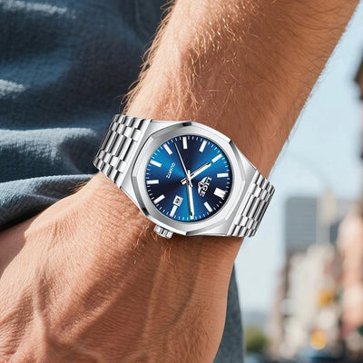 Stainless Steel Quartz Wristwatch Water Resistant