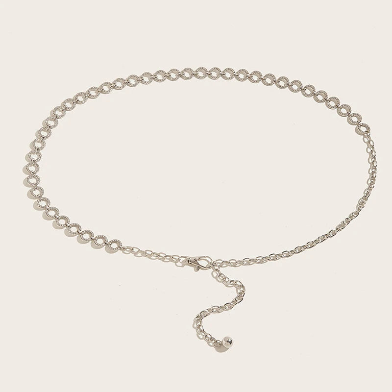 Waist Chain Belt Interlocking Circular Links Pro - Silver