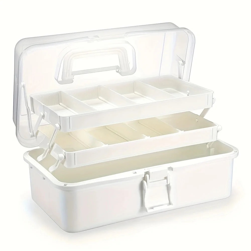 3 Layer Craft Organizer Case with Adjustable Dividers