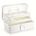 3 Layer Craft Organizer Case with Adjustable Dividers - White