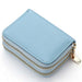 Compact Zipper Wallet with Multiple Card Slots - Sky Blue