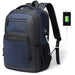 Backpack with USB Port and Laptop Compartment - Blue