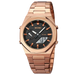 Stainless Steel Quartz Wristwatch for Men Digital - Rose Gold White