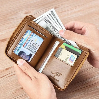 Zipper Card Wallet With RFID Shield and Craftsmanship