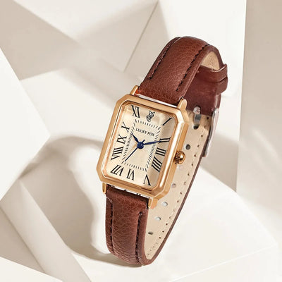 Watch Rectangular Dial With Roman Numerals And Strap - WO2MEN